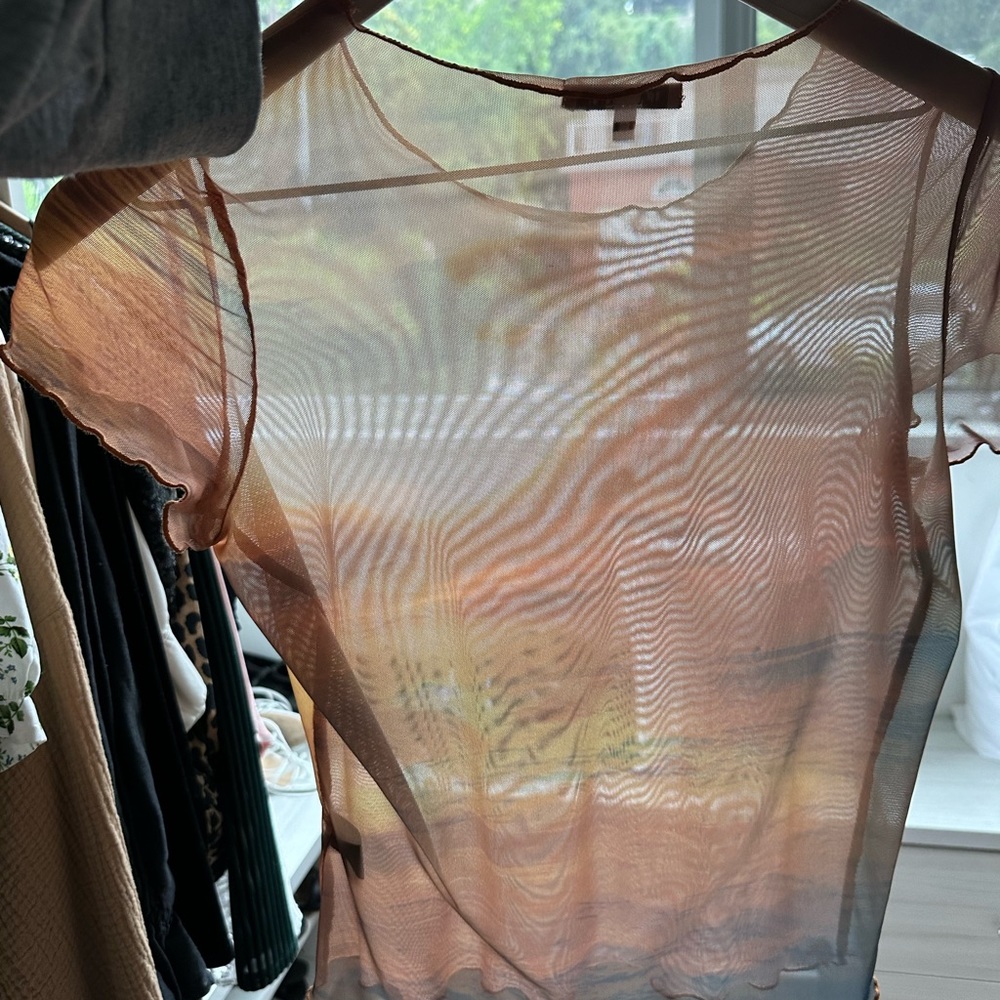 Priscavera sheer sunset top